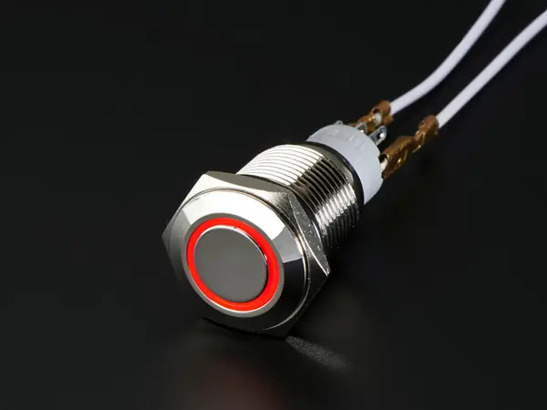 Reference photo: Rugged metal on/off switch, 16 mm, red LED