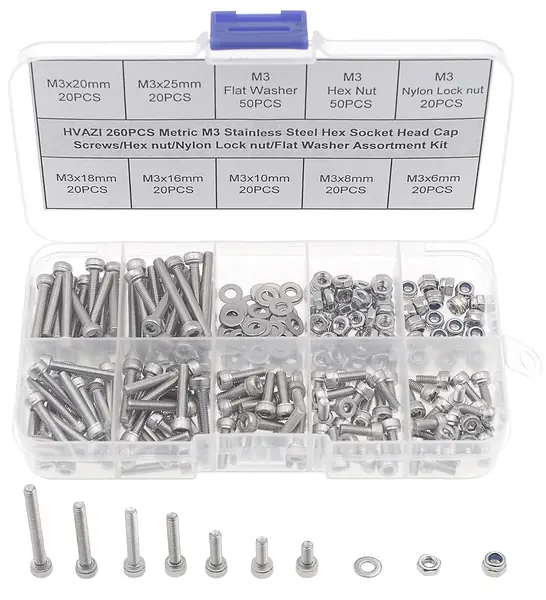 Reference photo: HVAZI M3 304 stainless socket-cap screw kit
