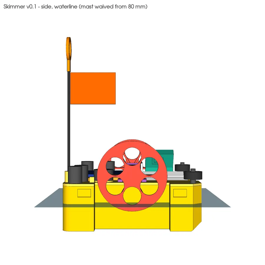 CAD render: assembly side