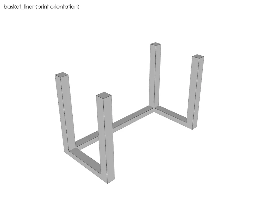 CAD render: basket liner