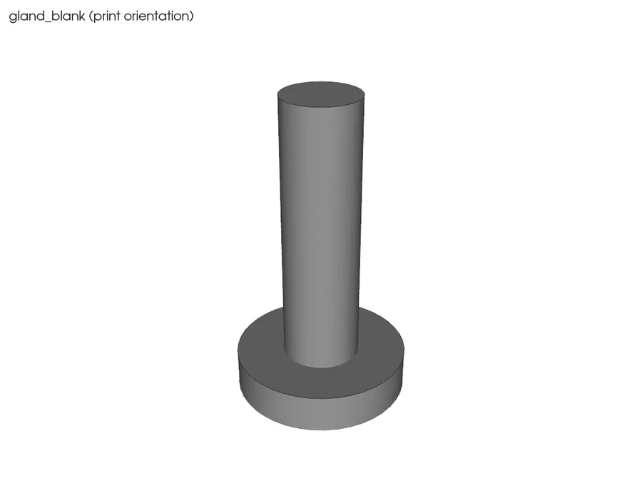 CAD render: gland blank