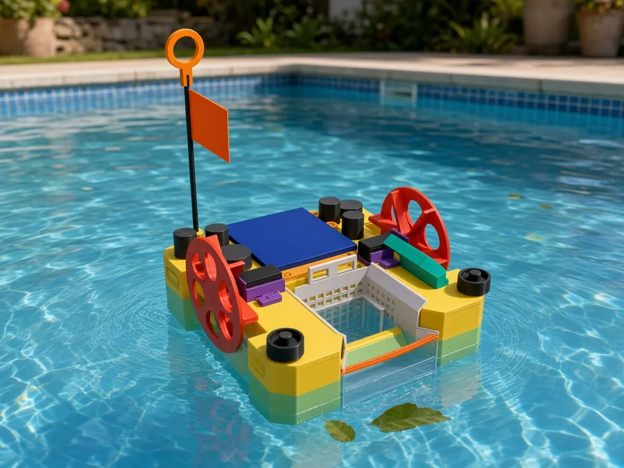 Mockup (AI image from the CAD render; not CAD-accurate: hull rides higher, colours idealised)