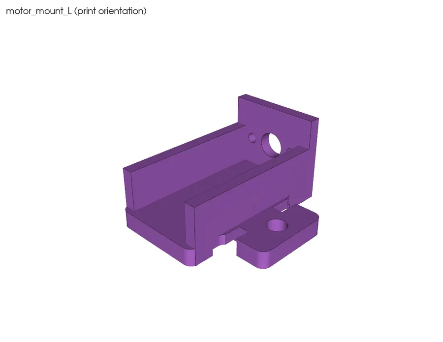 CAD render: motor mount L