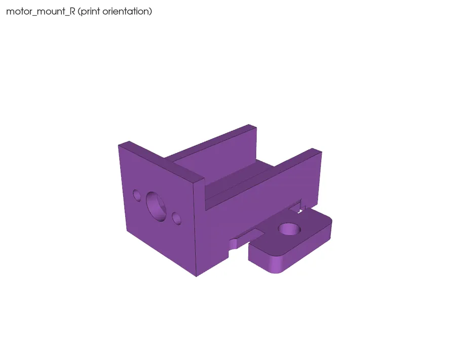 CAD render: motor mount R