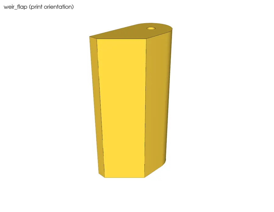 CAD render: weir flap
